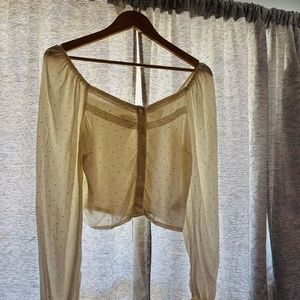 Idyllwind Swiss Dot Lace Poet Top Size Small in White